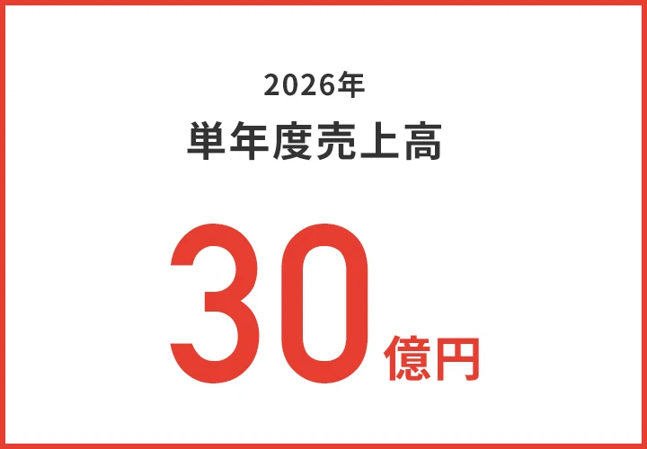 Single-year sales of 3 billion yen in 2026