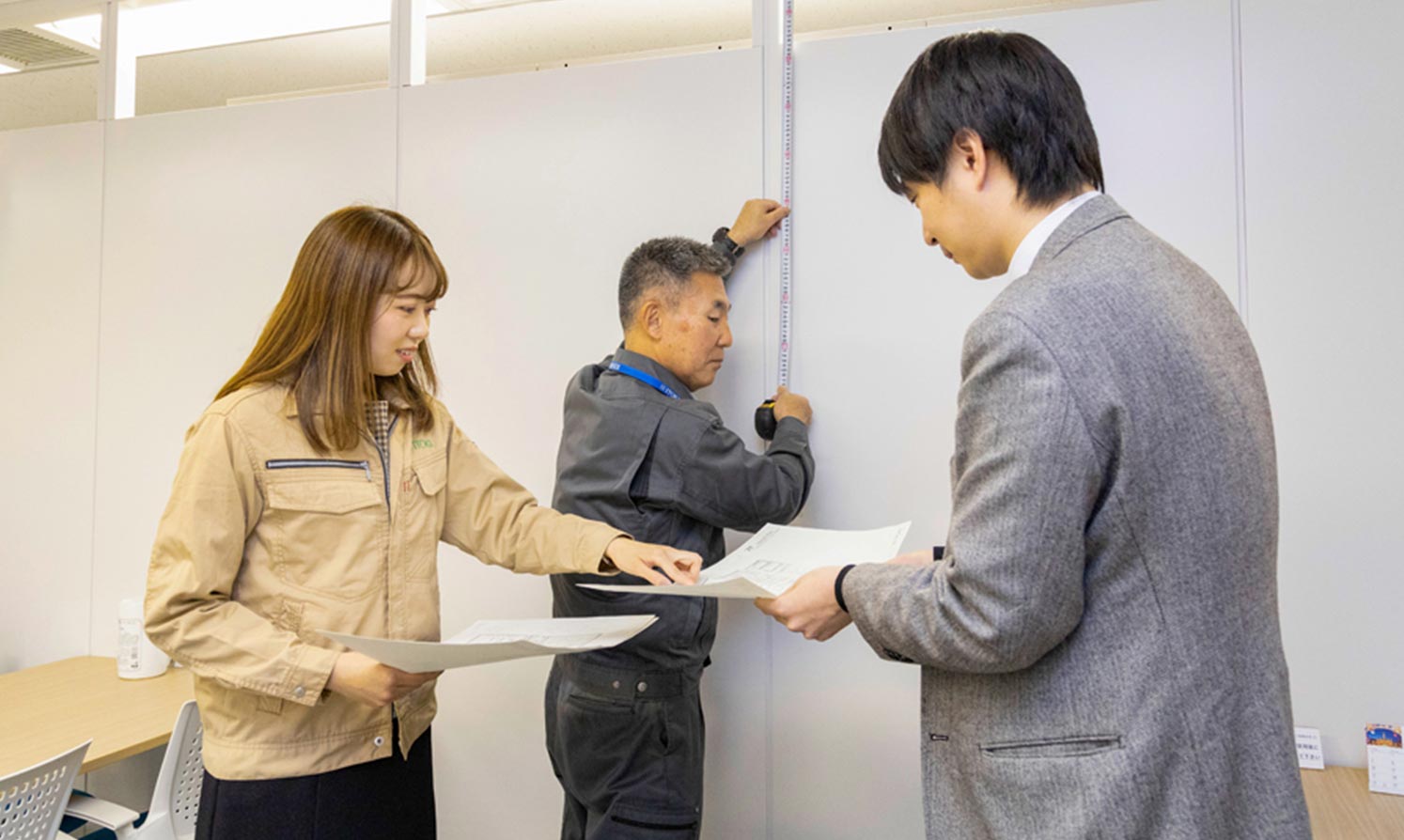 溝口 夏海 施工に立ち会う様子