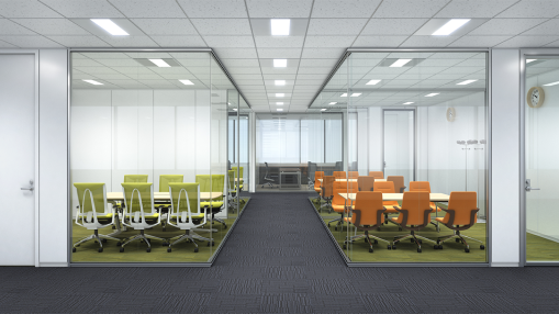 イトーキ「クレアパート ガラス連装パネル・ダブルガラスドア