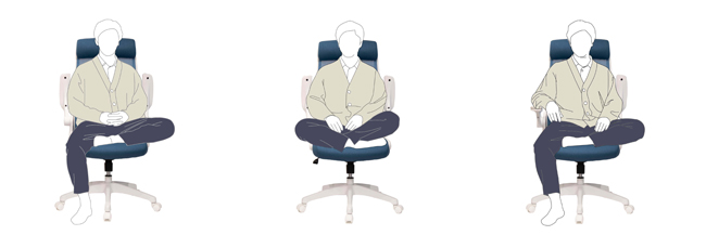Sitting posture with a high degree of freedom