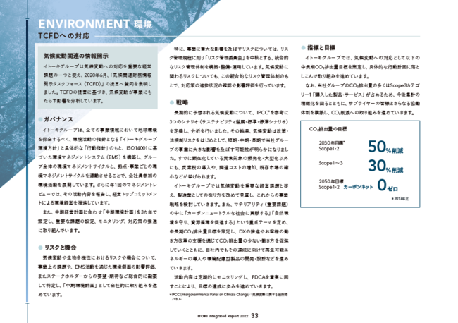 Environment 環境 TCFDへの対応 Environment 環境 TCFDへの対応