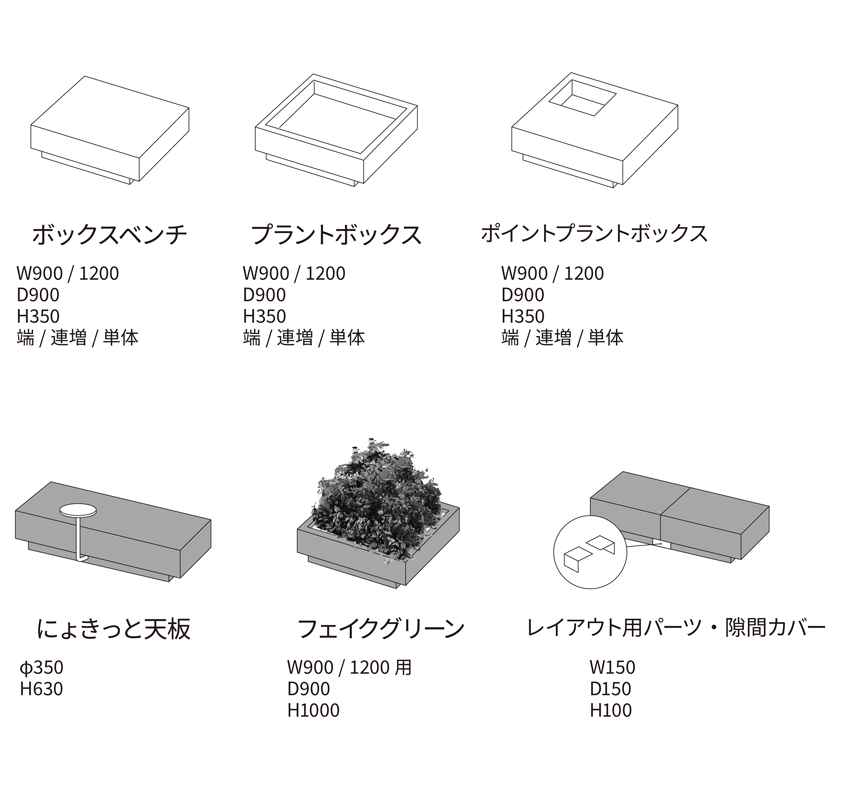 Madomino（マドミノ）ラインアップとサイズ