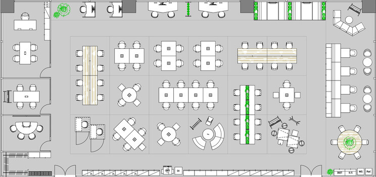 オフィスのレイアウト図面